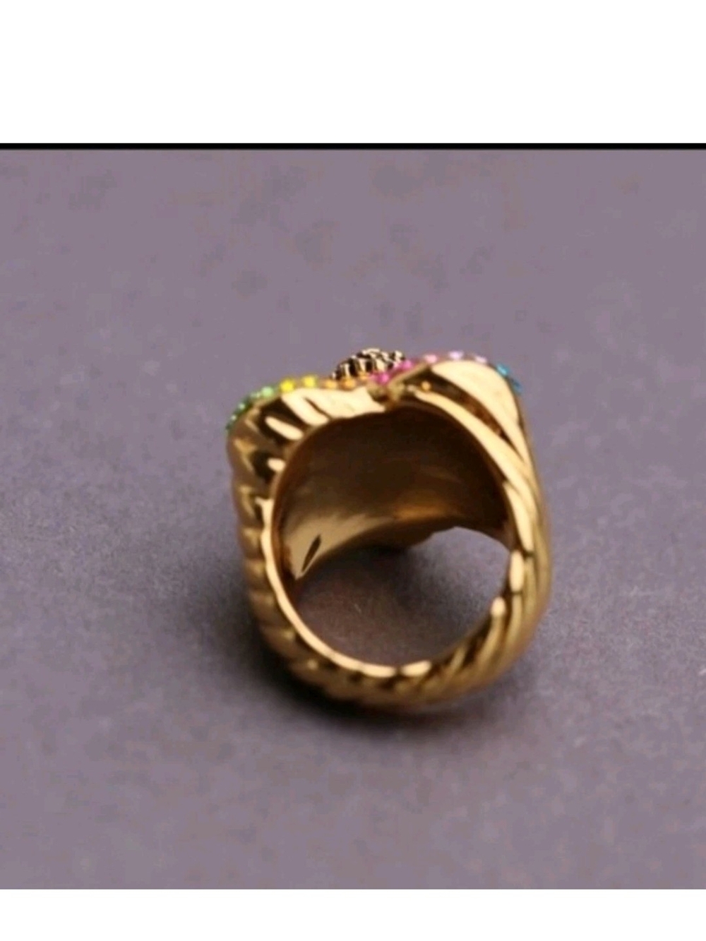 Kurt Geiger Crystal Heart Ring Nib Size 8 - Picture 5 of 9
